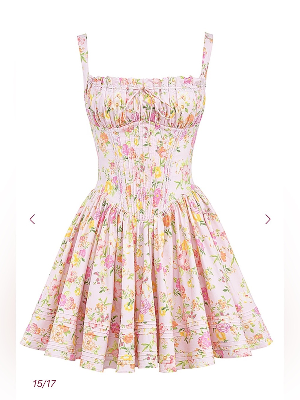 NWT HOUSE OF CB NATASSIA - Pink Meadow Cotton Mini Dress Size XS Longer length - Picture 5 of 16